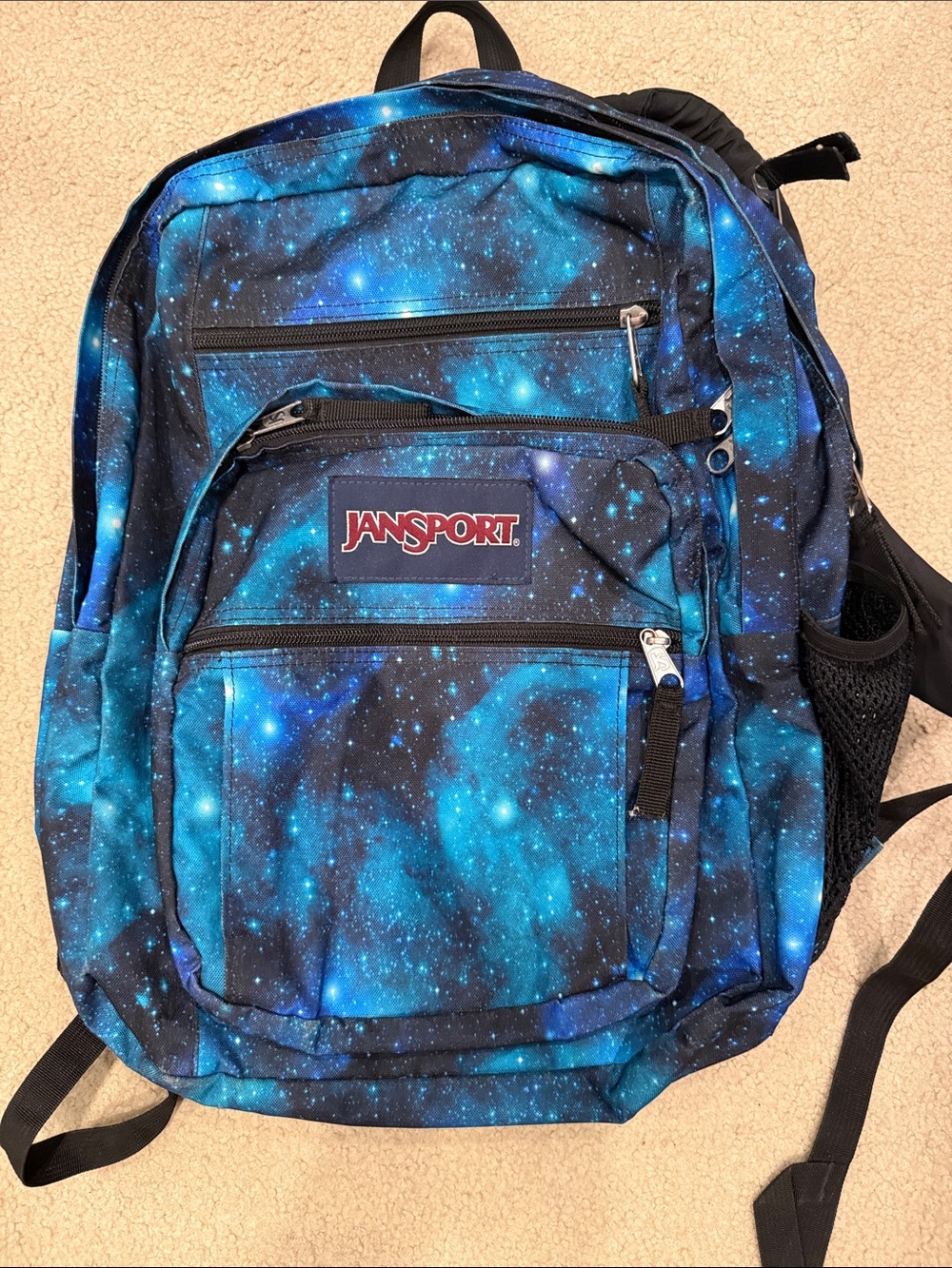 Jansport Blue Galaxy Print Backpack Space